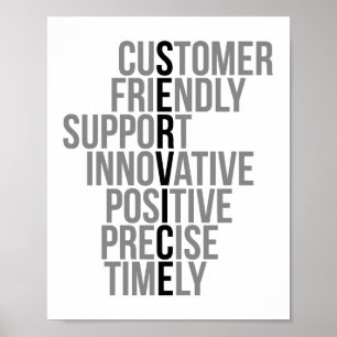 Affiche Positif innovateur de soutien amical de client