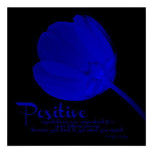 Affiche positive bleue de tulipe de forme physique