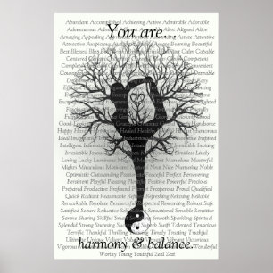 Affiche positive faite sur commande d'affirmation