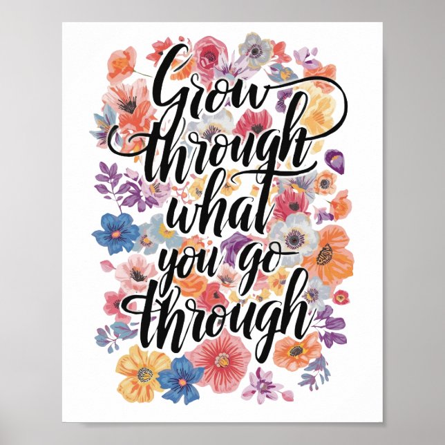 Affiche Positive Growth and Motivation Typography (Devant)