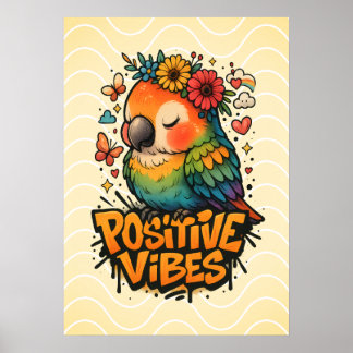 Affiche “Positive Vibes” Parrot