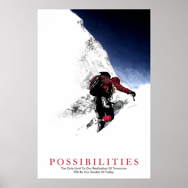 Affiche Possibilités Citer Montainer Pensée Positive (Devant)