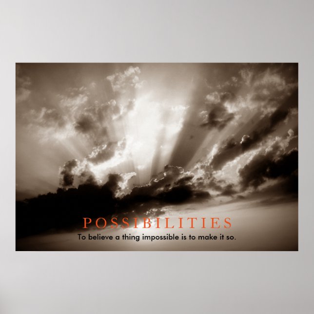 Affiche Possibilités Inspiration Nuages Sepia Sunset (Devant)