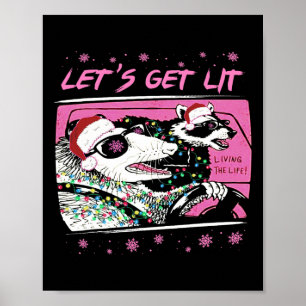 Affiche Possum Amusant Raton Laveur Allons Chercher Rue Or