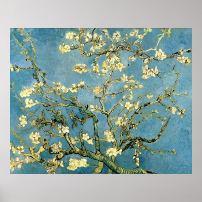 Affiche post-impressionniste d'arbre d'amandier en (Devant)
