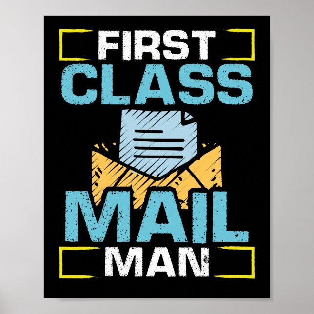 Affiche Postal Worker Mail Carrier Premier Classe (Devant)