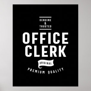 Affiche Poste de commis de bureau Titre cadeau