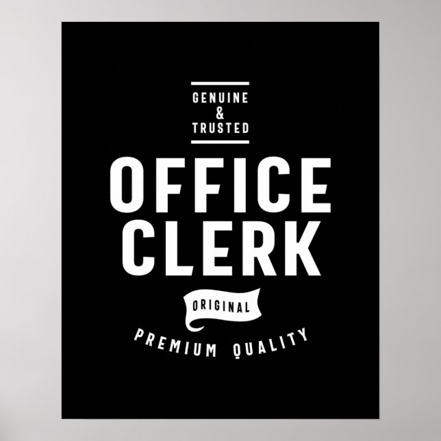 Affiche Poste de commis de bureau Titre cadeau (Devant)