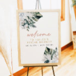 Affiche Poste de Fête des mariées Pampas Palm Tropical Ros<br><div class="desc">Ce panneau d'accueil pour la douche nuptiale comprend des pampas roses,  des feuilles de palmiers tropicaux et une police de caractères manuscrite amusante. Ce poster de douche nuptiale est parfait pour votre événement de plage ou de douche nuptiale à thème tropical.</div>