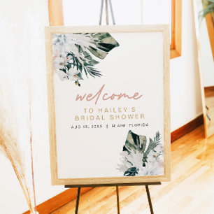 Affiche Poste de Fête des mariées Pampas Palm Tropical Ros