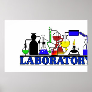 AFFICHE POSTE DE LABORATOIRE LABORATOIRE LABORATOIRE GLASS