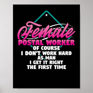 Affiche Poste Femme Carrier Travailler Postal Comme