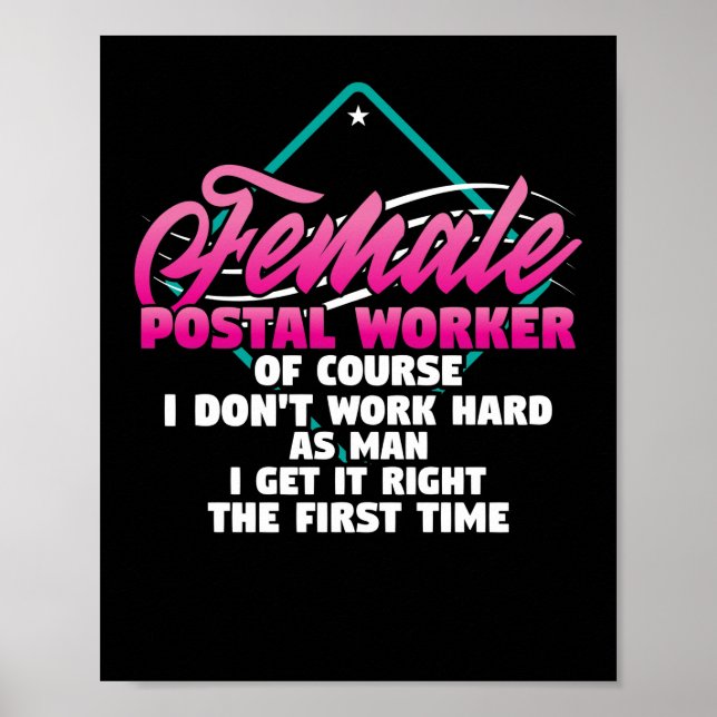 Affiche Poste Femme Carrier Travailler Postal Comme (Devant)