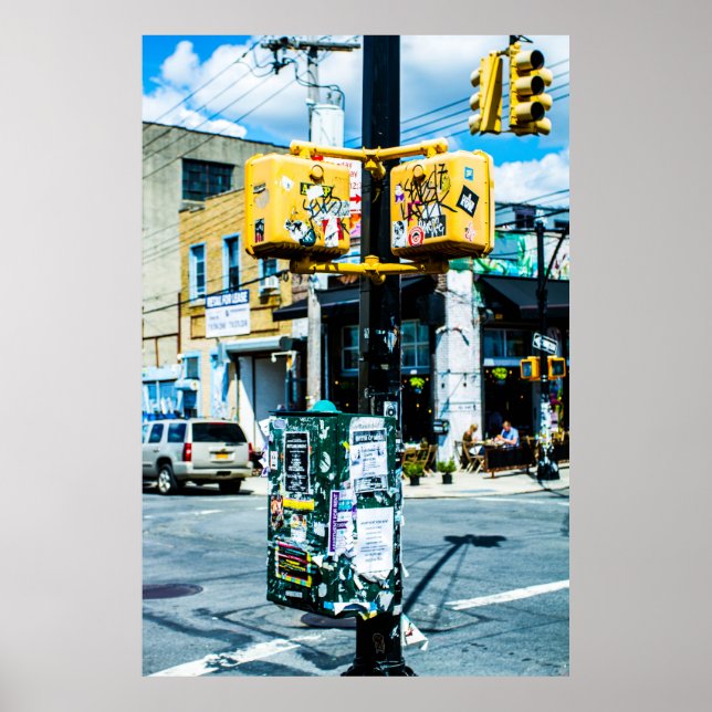 AFFICHE POSTE JAUNE ET NOIR REMPLI DE VOLS (Devant)