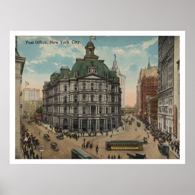 Affiche Poste, New York City Vintage Inspiré (Devant)