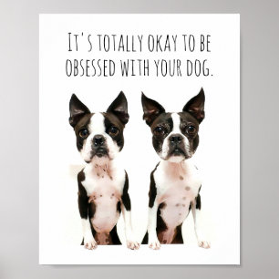 Affiche Poste photo personnalisé Boston Terrier Dog Pop Ar