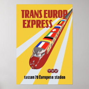 Affiche Poste voyage Express Trans Europe