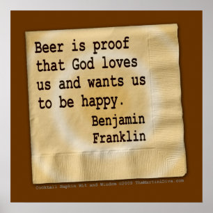 Affiche Poster, Art - La bière est la preuve