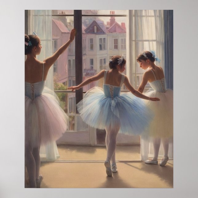Affiche Póster Bailarinas frente a la ventana (Devant)