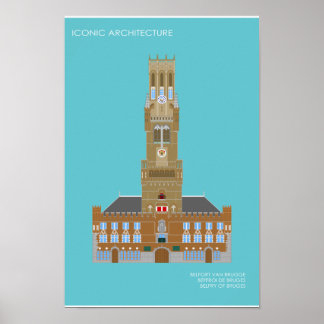 Affiche Póster Campanario de Brujas/Beffroi de Bruges