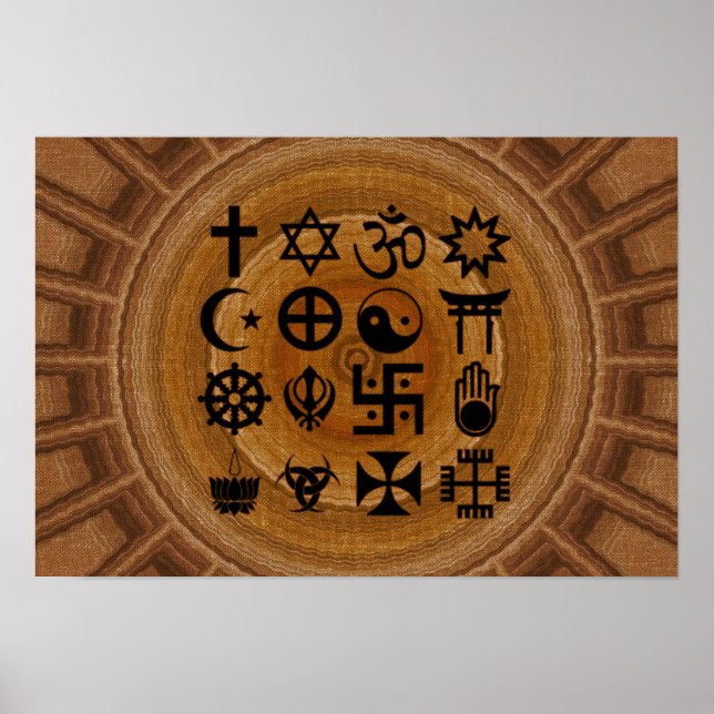 Affiche Pôster com símbolos da religiões (Devant)