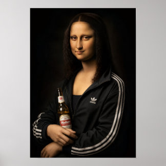 Affiche Póster cuadro Mola Lisa Cerveza y Chándal