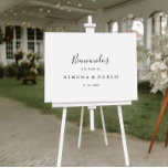 Affiche Póster de Bienvenida Boda Española<br><div class="desc">Este póster de bienvenida boda española es perfecto para una boda española moderna. El malade,  sencillo y elegante,  présenta una tipografía clásica y linda en blanco y negro. Haga de este poster su propio nombre añadiendo el nombre de la novia y el novio,  y la fecha del boda.</div>