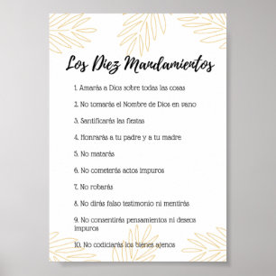 Affiche Póster de los 10 mandamientos de la ley de Dios