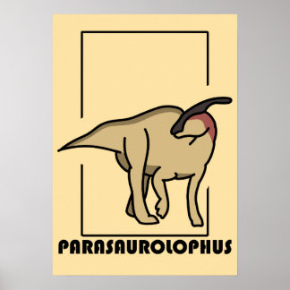 Affiche Póster diseño dinosaurio Parasaurolophus