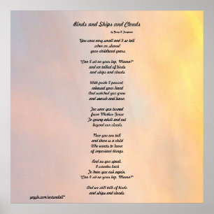 AFFICHE "POSTER D'OISEAUX, NAVIRES ET NUAGES DE LA FAMILLE