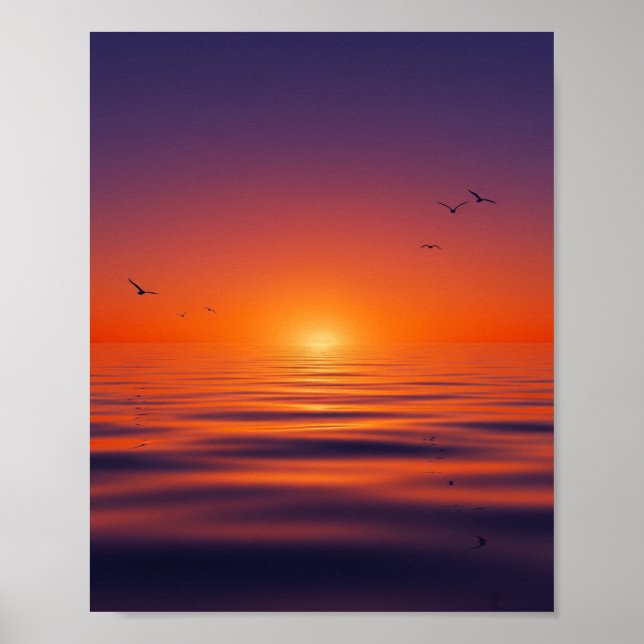 Affiche "Poster du mur de sérénité du coucher du soleil -  (Devant)