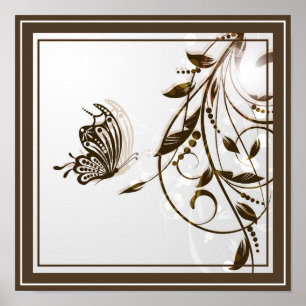 Affiche Poster-Floral & Papillons