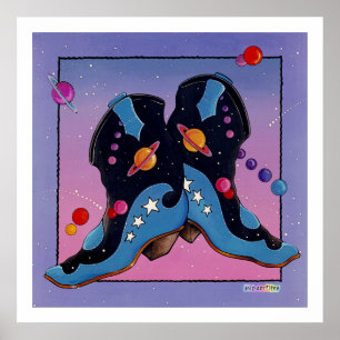 Affiche Poster, Imprimer - Bottes Cowboy De Minuit