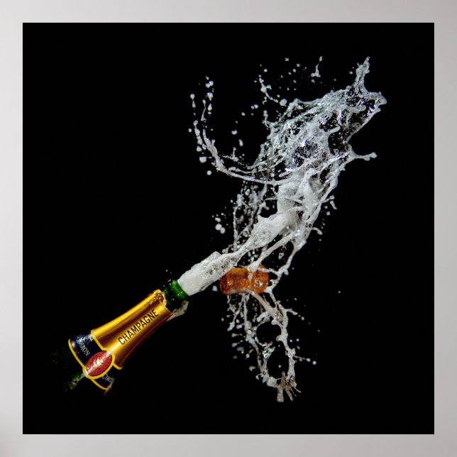 Affiche Poster/Imprimer bouteille de Champagne (Devant)