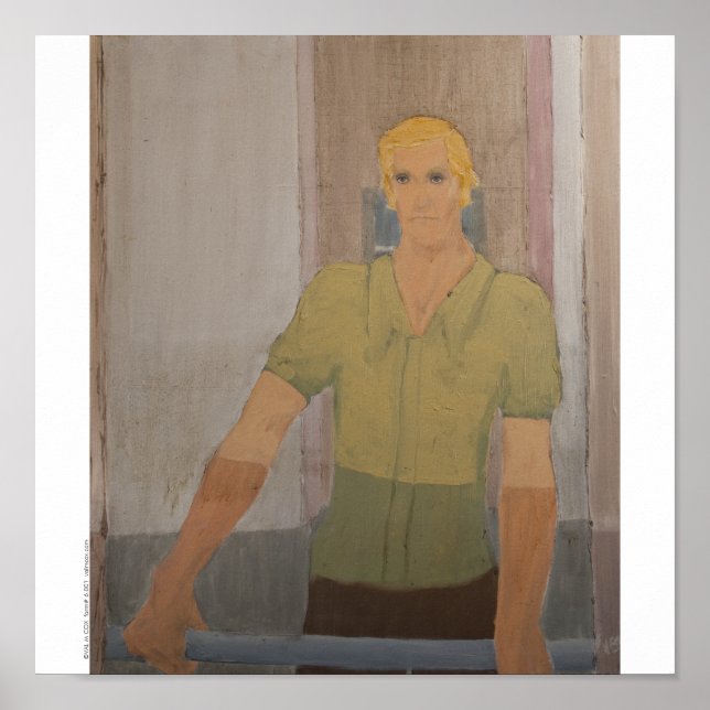 Affiche Poster/Imprimer : "Chemise verte Blond Man" (Devant)
