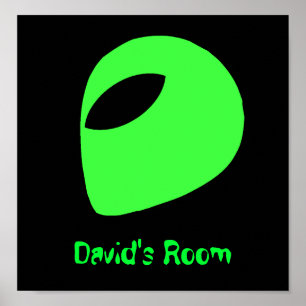 Affiche Poster/Imprimer en tête d'Alien vert