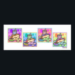 Affiche Poster, Imprimer - Pop Art Hot Dog avec des chips<br><div class="desc">Il n'y a rien de plus Americana qu'un Hot Dog et ce POP ART HOT DOG avec chips de pommes de terre, tranches de cornichon et soda froide est mon hommage à une pop culture classique restauration rapide. C'est une illustration cool pour un hot dog ! Amusez-vous et PERSONNALISEZ vos...</div>