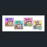 Affiche Poster, Imprimer - Pop Art Hot Dog avec des chips<br><div class="desc">Il n'y a rien de plus Americana qu'un Hot Dog et ce POP ART HOT DOG avec chips de pommes de terre, tranches de cornichon et soda froide est mon hommage à une pop culture classique restauration rapide. C'est une illustration cool pour un hot dog ! Amusez-vous et PERSONNALISEZ vos...</div>