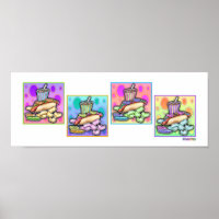 Poster, Imprimer - Pop Art Hot Dog avec des chips 