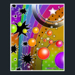 Affiche Poster, Imprimés - GRAND BANG NOIR TROUS POP ART<br><div class="desc">Illustration Cosmic BIG BANG Pop Art avec des planètes explosées,  des étoiles et des trous noirs. J'ai utilisé ce graphique sur mon Pop Art Skulls pour Halloween ! N'hésitez pas à insérer une photo préférée et à la personnaliser !</div>