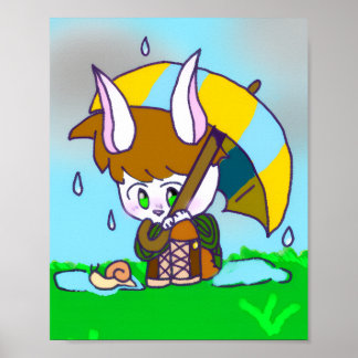 Affiche poster, joli personnage original lapin