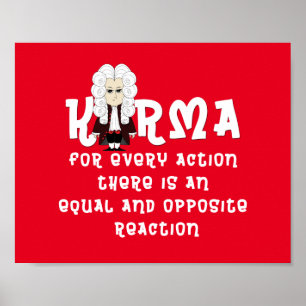 Affiche Poster. Karma & Newton's 3rd Law (Dark Background)