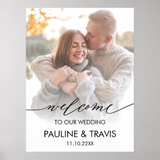 Affiche Póster Modern Welcome sign wedding photo sign