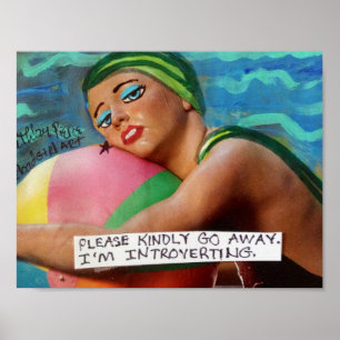 AFFICHE POSTER-PLEASE PARTENT AVEC BONTÉ. J'INTROVERTING.