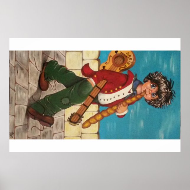 Affiche Poster. Poulbot à la guitare (Devant)