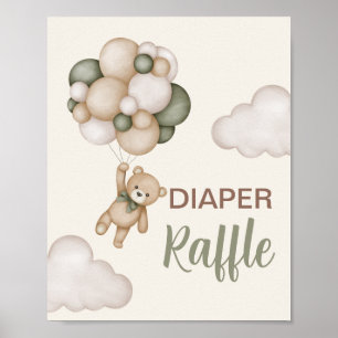Affiche Póster Rótulo Teddy Bear Diaper Raffin
