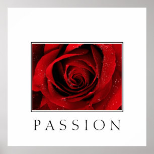 Affiche Poster-Rouge Rose-Passion