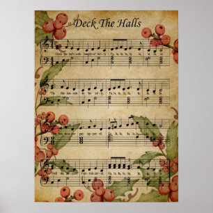 Affiche Poster-Sheet Music Art-Deck the Halls