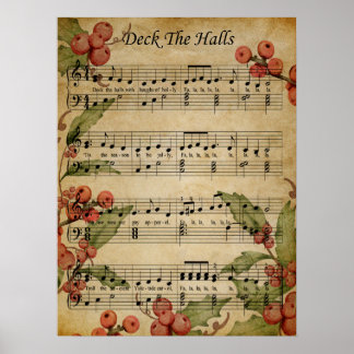 Affiche Poster-Sheet Music Art-Deck the Halls