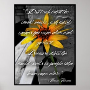 Affiche Poster, Sunflower Howard Thurman Citation
